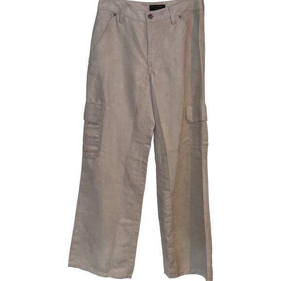 Banana Republic Women's Vegan Suede Mid-Rise Cargo Pants Khaki Size 6 - Picture 2 of 7